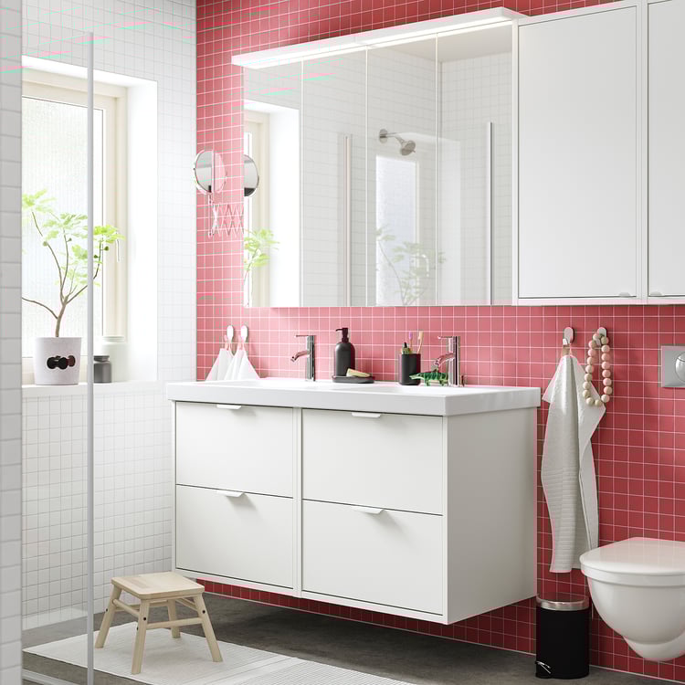 Charlton Home® Meuble-lavabo Blanc 30 Po Avec Lavabo, Portes Et Tiroirs