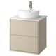HAVBÄCK / TÖRNVIKEN Meuble à tiroirs/lavabo/mitigeur, beige/blanc marbré, 25x21 1/2x31 3/8 "