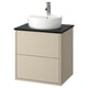 HAVBÄCK / TÖRNVIKEN Meuble à tiroirs/lavabo/mitigeur, beige/noir marbré, 25x21 1/2x31 3/8 "
