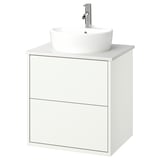 HAVBÄCK / TÖRNVIKEN Meuble à tiroirs/lavabo/mitigeur, blanc/blanc marbré, 25x21 1/2x31 3/8 "