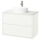 HAVBÄCK / TÖRNVIKEN Meuble à tiroirs/lavabo/mitigeur, blanc/blanc marbré, 37x21 1/2x31 3/8 "