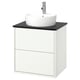 HAVBÄCK / TÖRNVIKEN Meuble à tiroirs/lavabo/mitigeur, blanc/noir marbré, 25x21 1/2x31 3/8 "
