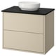HAVBÄCK / VINDELÄLVEN Meuble sdb avec tiroirs/lavabo, beige/noir marbré, 31x21 1/2x30 5/8 "