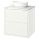 HAVBÄCK / VINDELÄLVEN Meuble sdb avec tiroirs/lavabo, blanc/blanc marbré, 25x21 1/2x30 5/8 "