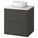 HAVBÄCK / VINDELÄLVEN Meuble sdb avec tiroirs/lavabo, gris foncé/blanc marbré, 25x21 1/2x30 5/8 "