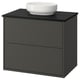 HAVBÄCK / VINDELÄLVEN Meuble sdb avec tiroirs/lavabo, gris foncé/noir marbré, 31x21 1/2x30 5/8 "