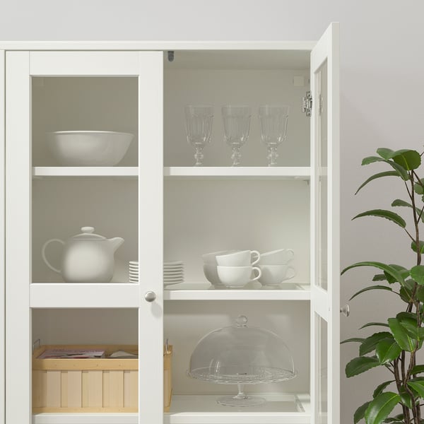 Havsta Armoire Vitree Avec Plinthe Verre Transparent Blanc 81x37x134cm Magasinez Chez Ikea Ikea