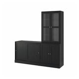 HAVSTA Rangement portes coulissantes, noir, 79 1/2x18 1/2x83 1/2 "