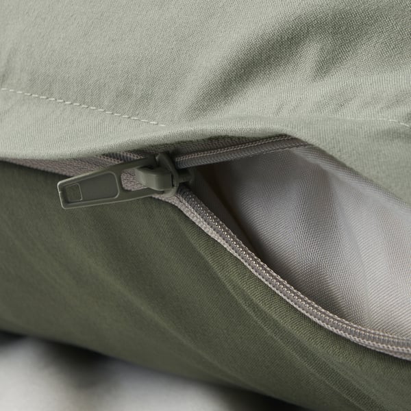 HEDFRYLE Édredon et taie(s) d'oreiller, vert, Lit 1 place, très grand