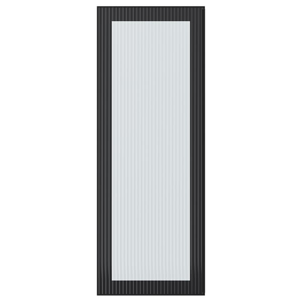 HEJSTA Porte vitrée, anthracite/verre cannelé, 15x40 "
