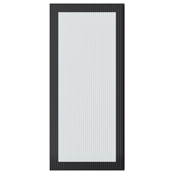 HEJSTA Porte vitrée, anthracite/verre cannelé, 18x40 "