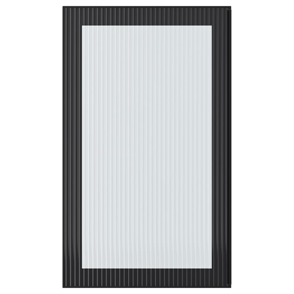 HEJSTA Porte vitrée, anthracite/verre cannelé, 18x30 "
