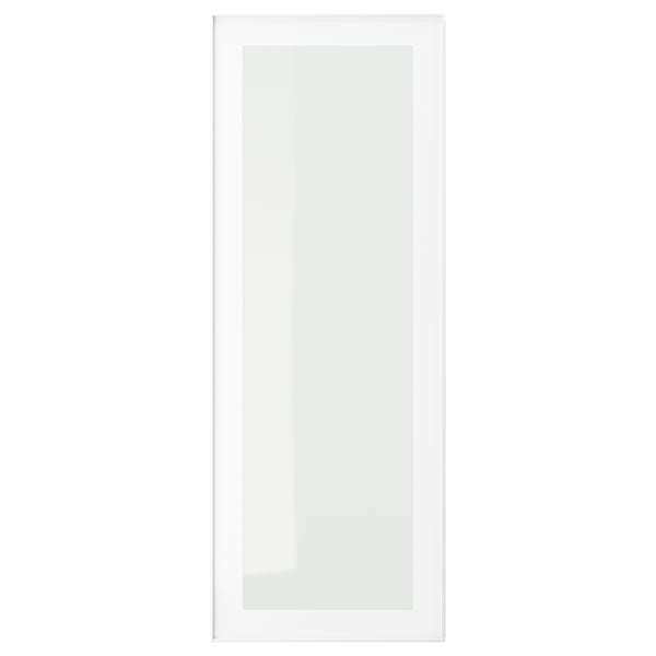 HEJSTA Porte vitrée, blanc/verre clair, 15x40 "