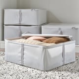 HEMMAFIXARE Sac de rangement, tissu rayé/blanc/gris, 17 ¼x20x7 ½ "