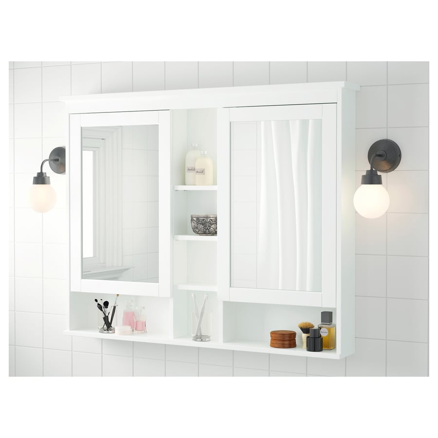 HEMNES Armoire à pharmacie 2 portes miroir, blanc, 120x98cm. Magasinez