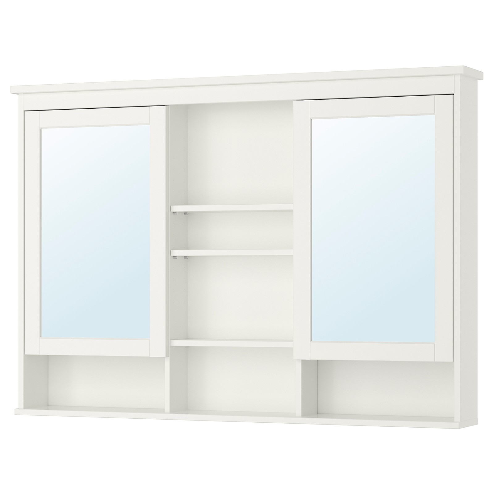 HEMNES Armoire à pharmacie 2 portes miroir, blanc, 140x98cm. Magasinez