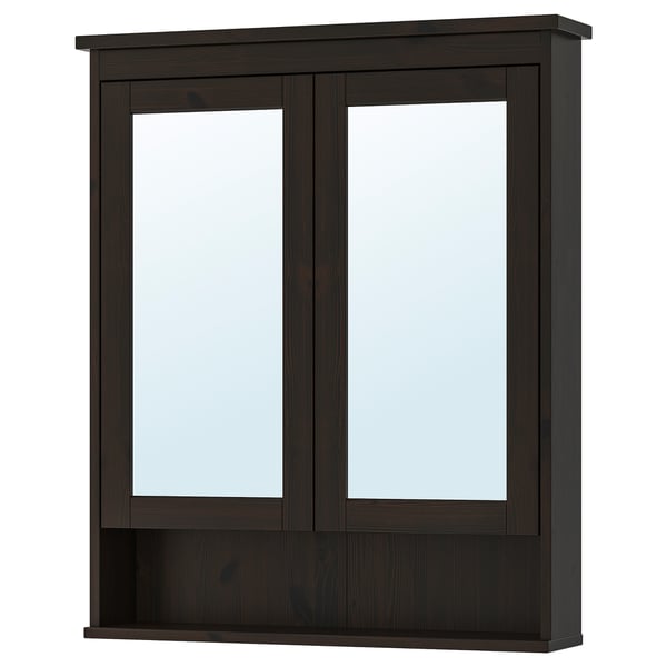 Hemnes Armoire A Pharmacie 2 Portes Miroir Brun Noir 83x16x98cm Magasinez Chez Ikea Ikea
