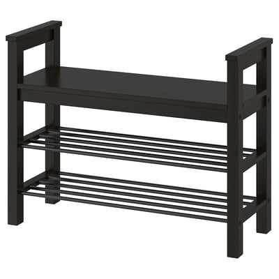 HEMNES Banc range-chaussures, brun-noir, 33 1/2x12 5/8x25 5/8 "