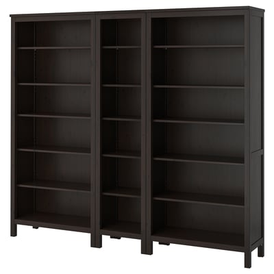HEMNES Bibliothèque, brun-noir, 90 1/8x77 1/2 "