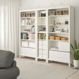 HEMNES Bibliothèque, teinté blanc, 90 1/8x77 1/2 "