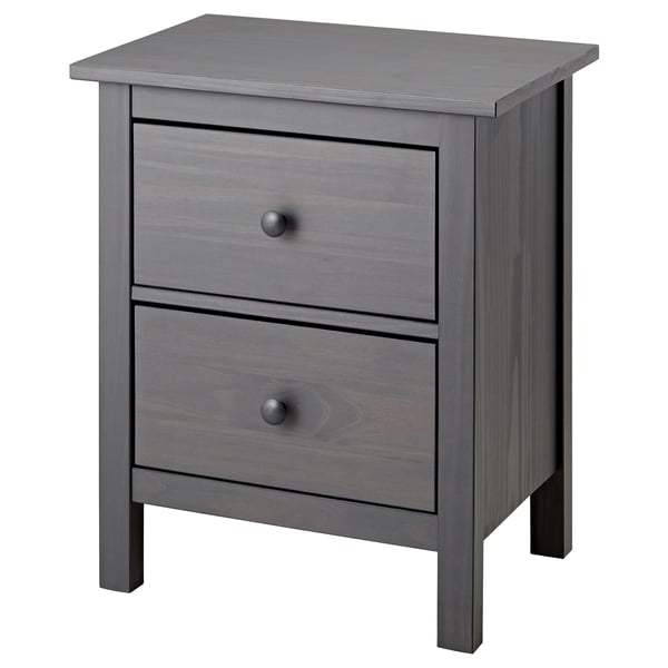 HEMNES Commode à 2 tiroirs, gris foncé teinté, 54x66cm. IKEA® Canada