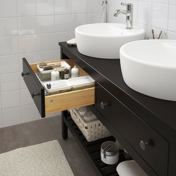 Hemnes Meuble Lavabo Ouvert 2 Tiroirs Brun Noir 122cm Site Web Officiel Ikea