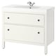 Option : HEMNES / ORRSJÖN Meuble à tiroirs/lavabo/mitigeur, blanc, 37x21 3/4x34 7/8 "