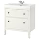 HEMNES / ORRSJÖN Meuble à tiroirs/lavabo/mitigeur, blanc, 31x21 3/4x34 7/8 "