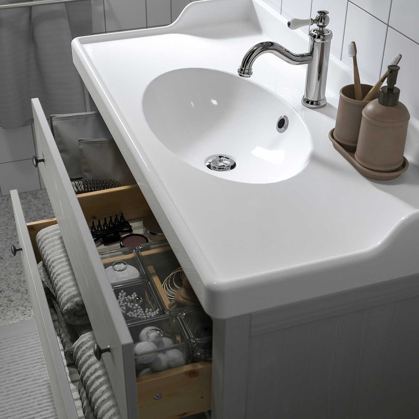 Meuble Salle De Bain Faible Profondeur 35 HEMNES / RÄTTVIKEN Mobilier salle de bains, 5 pièces, gris/mitigeur lavabo  Runskär, 401/8" (102 cm) - IKEA CA