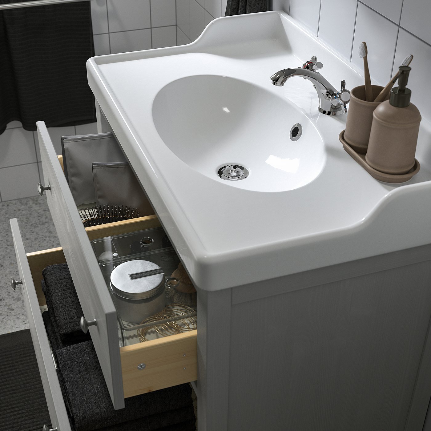 Meuble Salle De Bain Faible Profondeur 35 HEMNES / RÄTTVIKEN Mobilier salle de bains, 5 pièces, gris/mitigeur lavabo  Runskär, 321/4" (82 cm) - IKEA CA