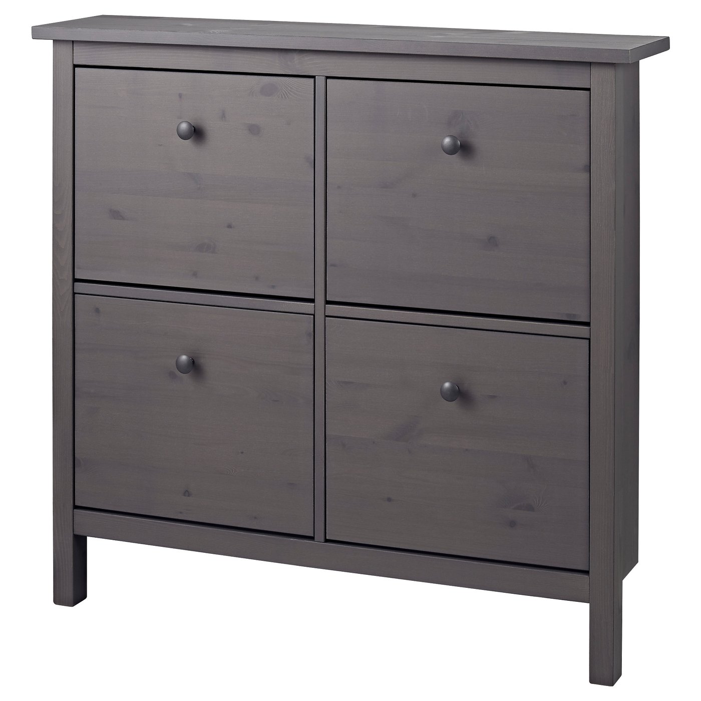 HEMNES Rangechaussures à 4 casiers, gris foncé teinté, 107x101cm. Site