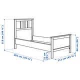 HEMNES Structure de lit avec matelas, teinté blanc/Valevåg mi-ferme, 1 place