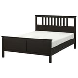 HEMNES Structure lit, brun-noir, Très grand 2 places