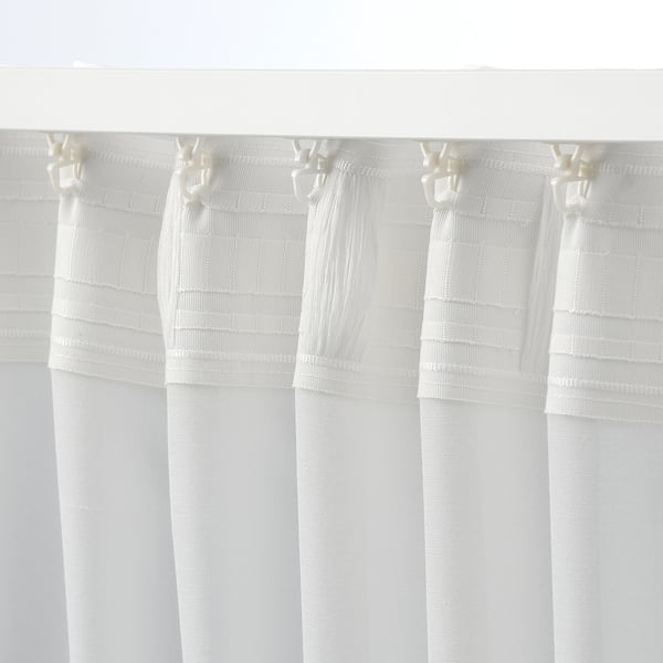 HILJA Rideaux, 2 panneaux, blanc/ruban fronceur, 57x98 "