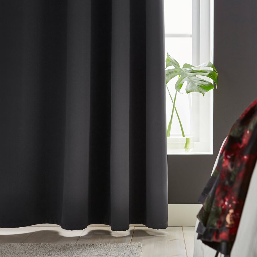 rideaux opaques, 2 panneaux, gris, 145x250 cm (57x98