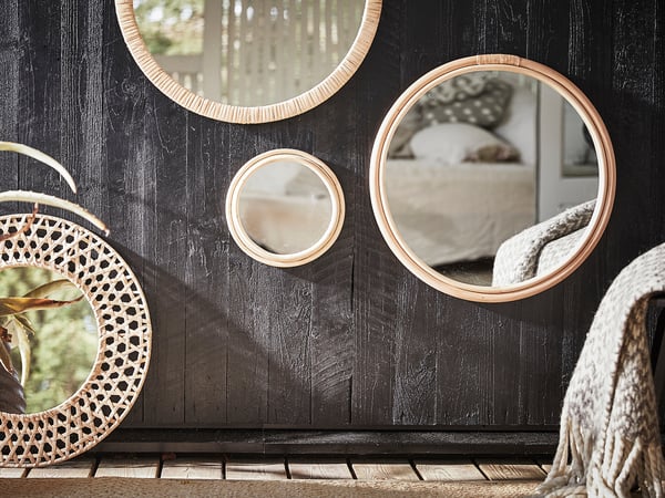 HINDÅS Miroir, rotin, 19 5/8 "