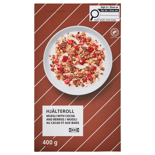 HJÄLTEROLL Muesli, avec du cacao et baies séchées/certifié Rainforest Alliance, 1 lb