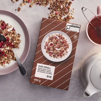 HJÄLTEROLL Muesli, avec du cacao et baies séchées/certifié Rainforest Alliance, 1 lb