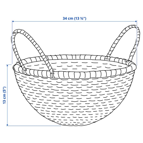 HÖKRUBBA Panier, jonc, 13 ½ "