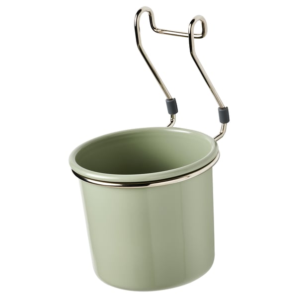 HULTARP Contenant, vert/nickelé, 5 1/2x6 1/4 "