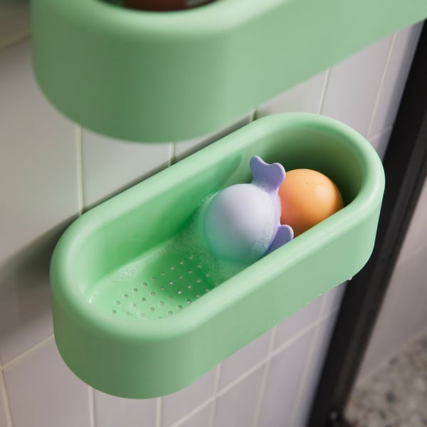 HUMLESJÖN Panier à ventouse, vert clair, 10 ¼x5x2 ¾ "