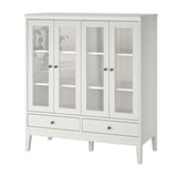 IDANÄS Rangement à double porte vitrée, blanc, 47 5/8x19 5/8x53 1/8 "