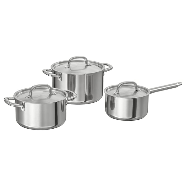 Ensemble de Casseroles en Acier Inoxydable 6 Pièces