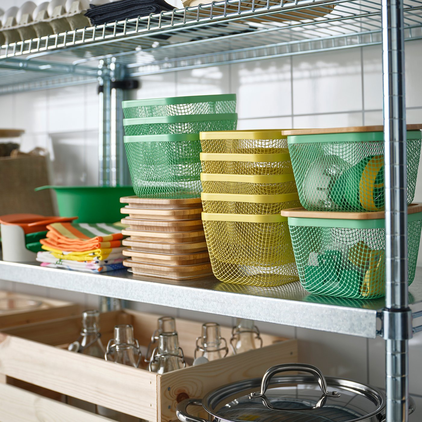 Lot De 12 Paniers à Provisions Ikea LATSAS - Pliables, Pour Courses, Rangement, Ou Décoration