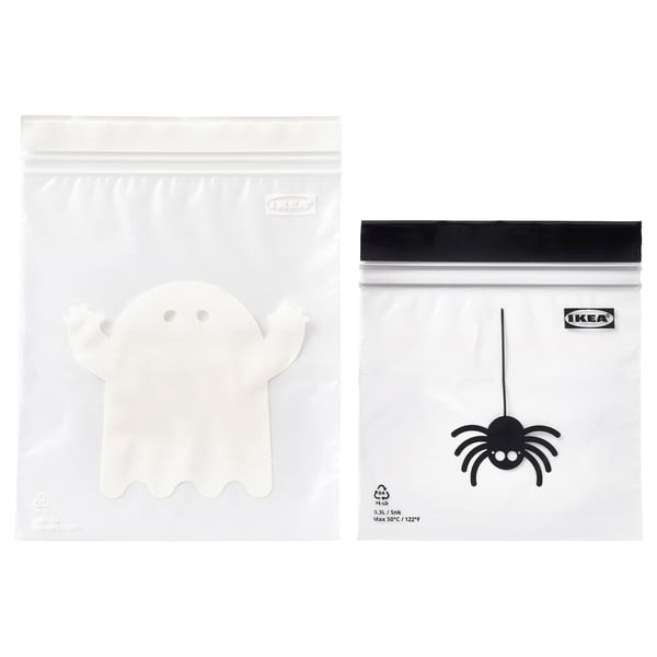 ISTAD Sac refermable, plusieurs motifs blanc/noir, 10/27 oz