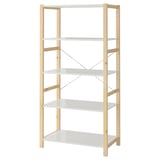IVAR Étagère, pin/métal blanc, 35x19 5/8x70 1/2 "