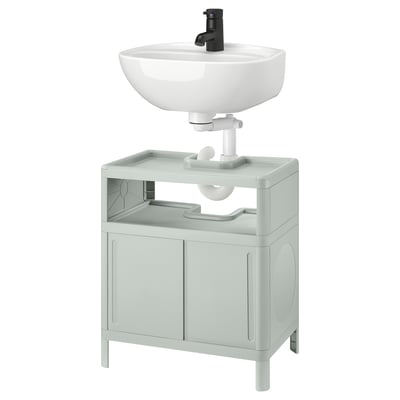 IVÖSJÖN / SKATSJÖN Meuble-lav ptes coul/lav/mitigeur, vert, 19 5/8x13 3/4 "