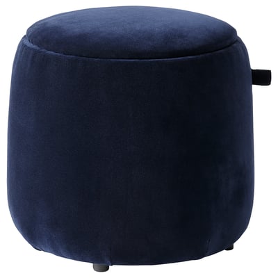 JÄRRESTAD Pouf, avec rangement/Djuparp bleu foncé