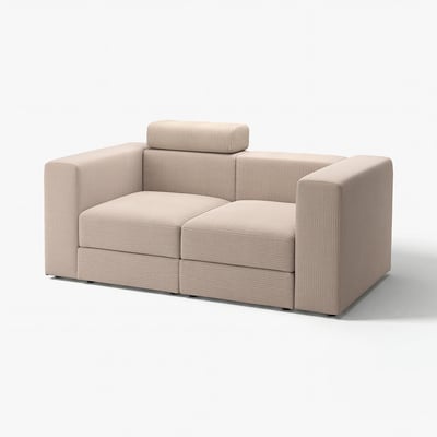 JÄTTEBO Canapé modulaire, 2 places, avec appuie-tête/Samsala gris-beige