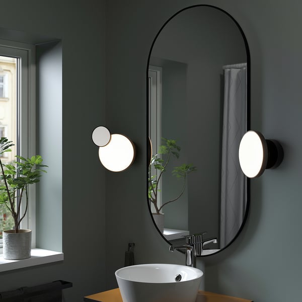 KABOMBA Applique DEL avec miroir, intensité lumineuse réglable mat/noir, 8 "